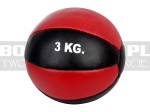 3kg - Piłka lekarska skórzana 1011663 "S" - black-red