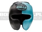 Kask bokserski SKILLS Pro Leather - black-turkus