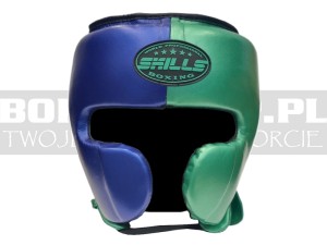 Kask bokserski SKILLS Pro Leather - navy-green