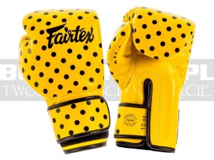 Rękawice bokserskie Fairtex BGV14 Polka Dot - Yellow-Black