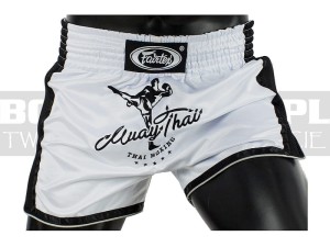 Muay-Thai - Spodenki tajskie Fairtex White-Black New Styl BS1707