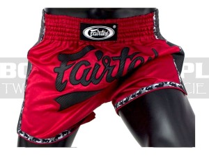Muay-Thai - Spodenki tajskie Fairtex Red-Black New Styl BS1703