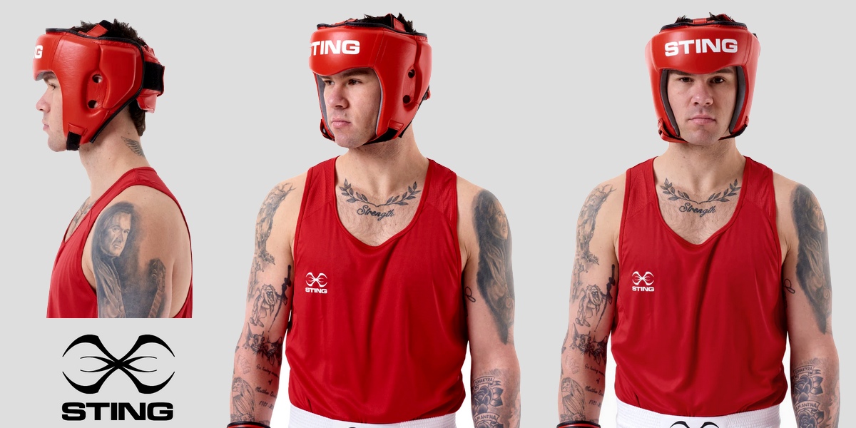 kask bokserski Sting World Boxing Red